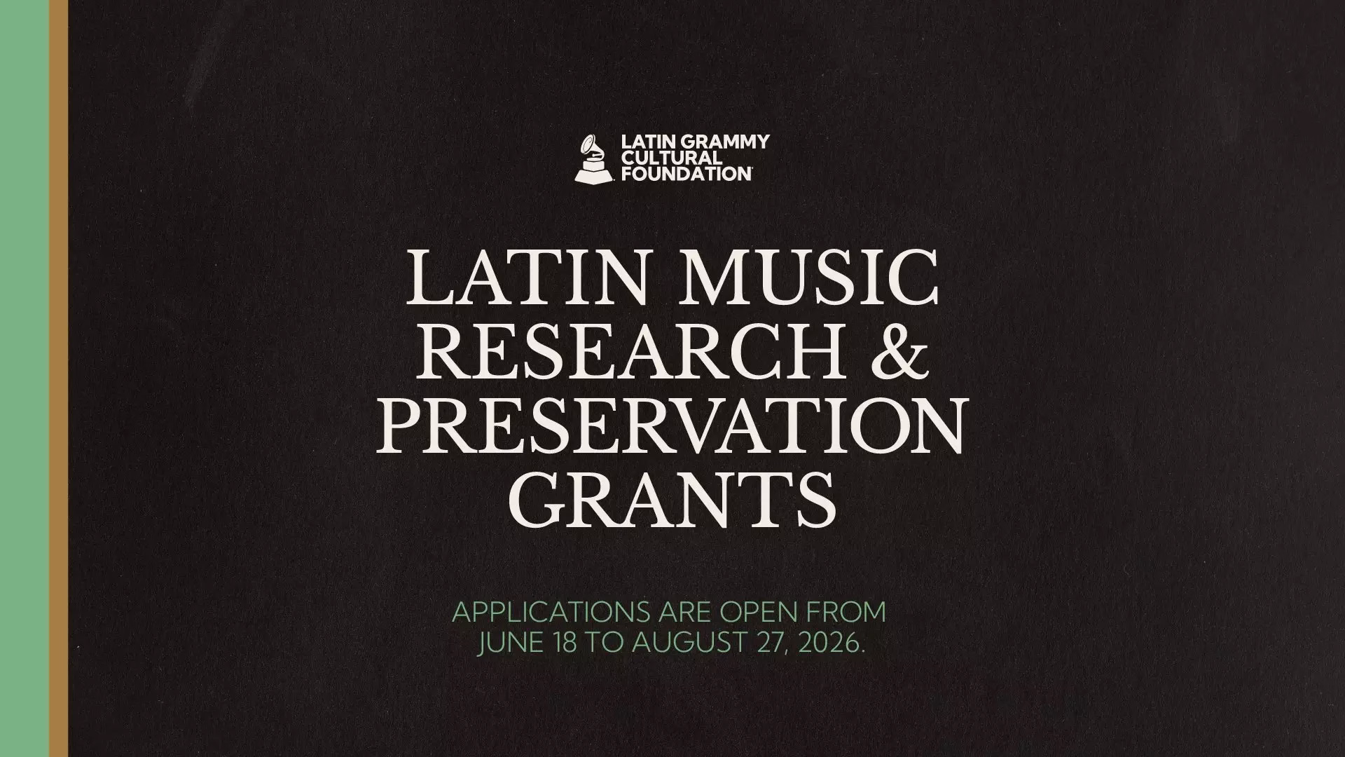 The Latin GRAMMY Cultural Foundation® opens applications for its 2026 Latin Music Research and Preservation Grant Program